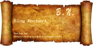 Bing Norbert névjegykártya
